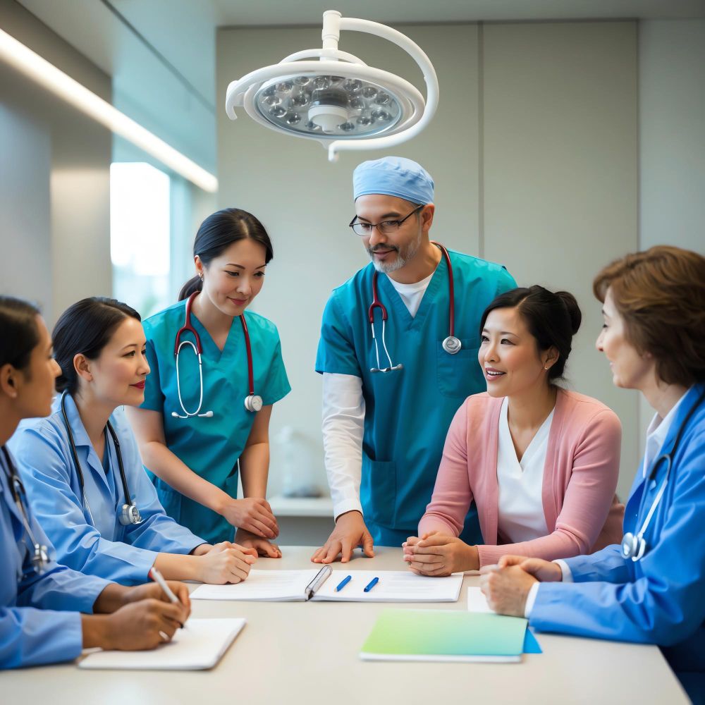 Doctors and medical professionals in an operation room