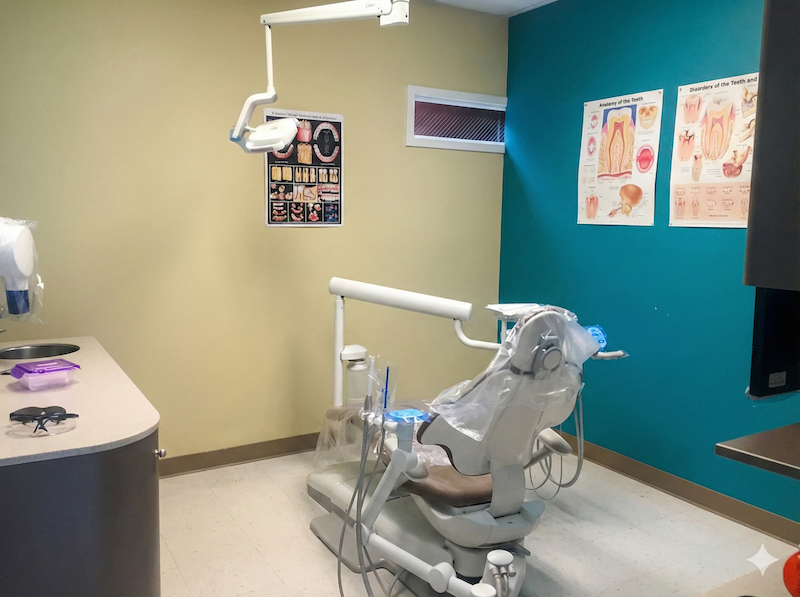 Dental treatment chair at Halo Explorer Drive clinic