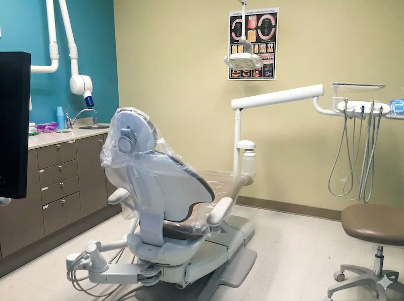 Dental treatment chair at Halo Explorer Drive clinic