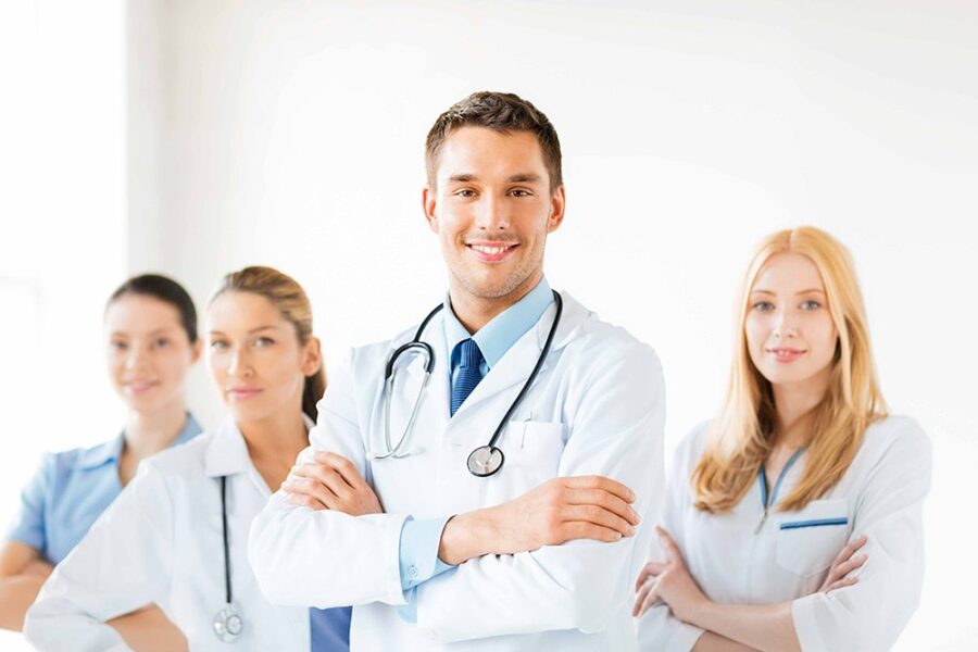 Doctors and medical professionals consulting
