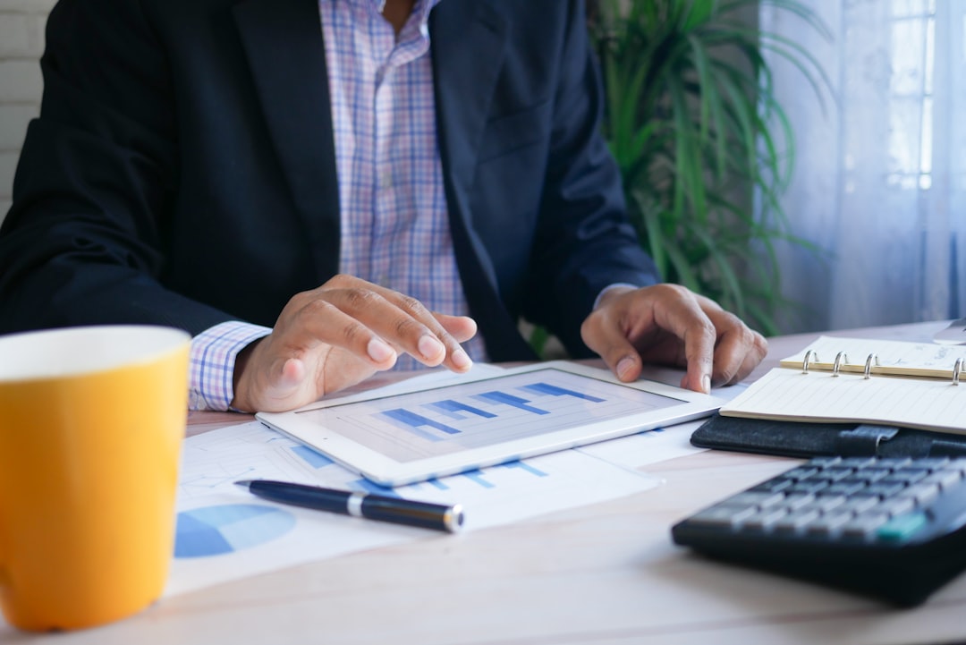 Accountant working at desk