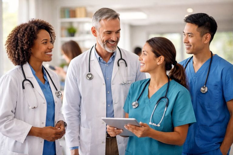 A medical professional working at a nonprofit healthcare clinic