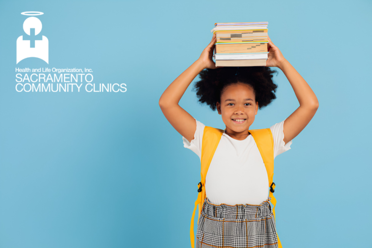 A family preparing for back-to-school health checkups at a Sacramento clinic