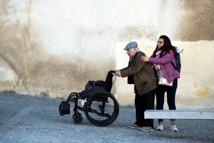 Caregiver assisting a family member