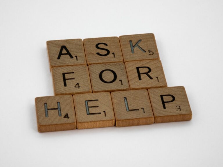 Ask for help lettering representing crisis support