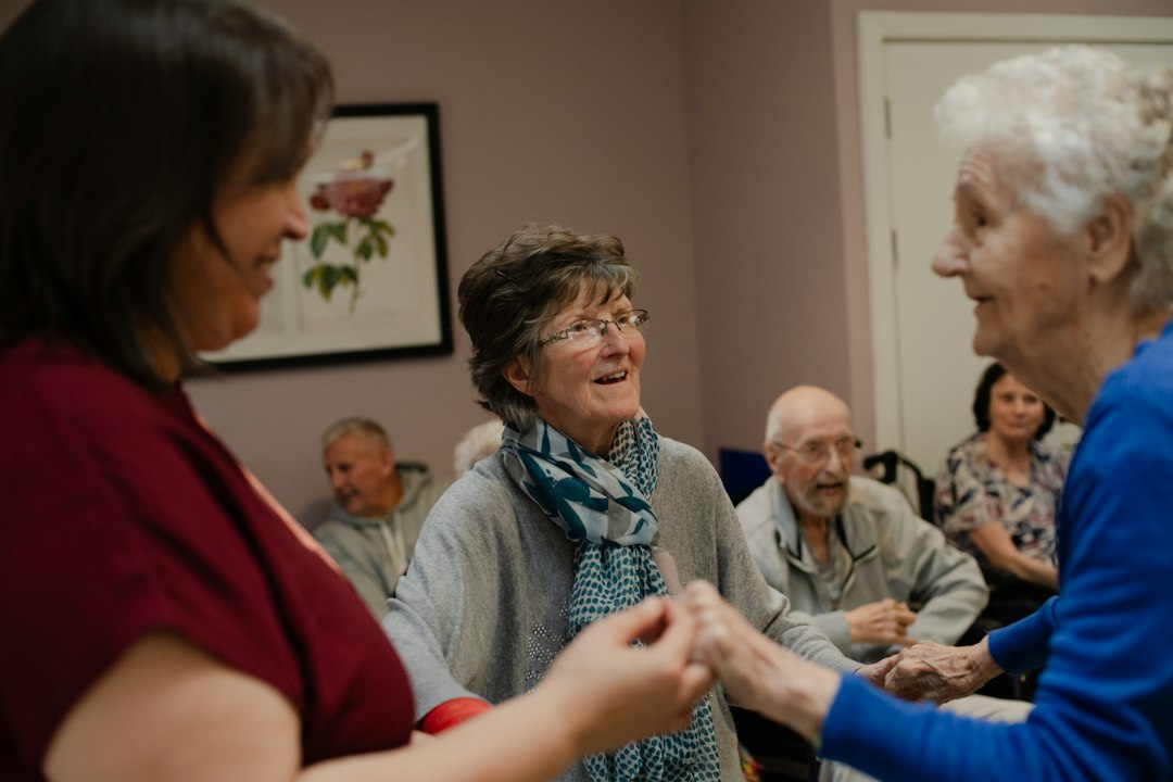 Social worker meeting with a client