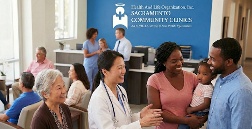 HALO staff and patients at a Sacramento community clinic