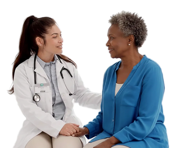 A behavioral health professional supporting a patient at a nonprofit clinic